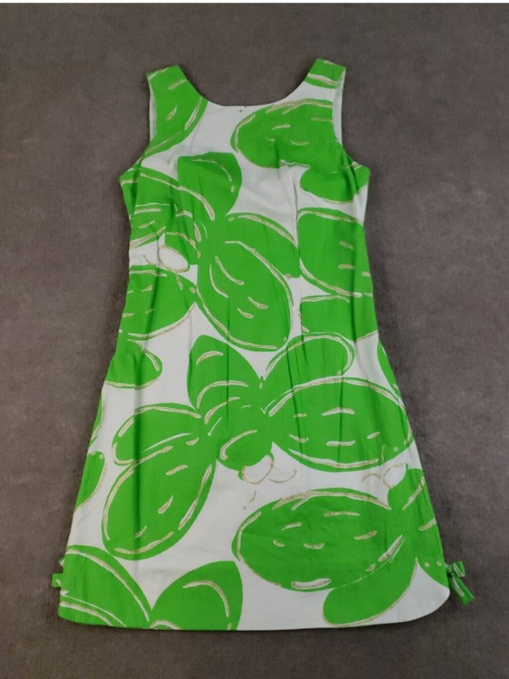 Lilly Pulitzer⎼NWOT White & Green Leaf Delia Resort Mini Dress, Sz 0, XS